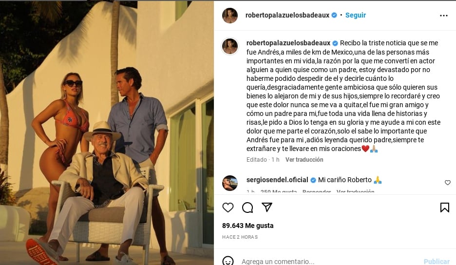 Roberto Palazuelos recuerda a Andrés García y reacciona con ira