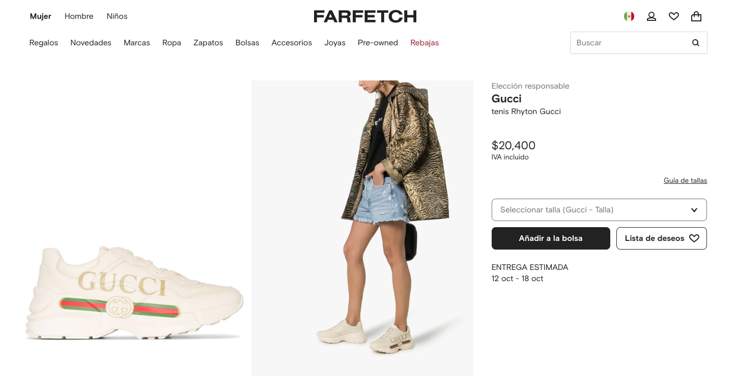 Precio de calzado Gucci en Farfetch