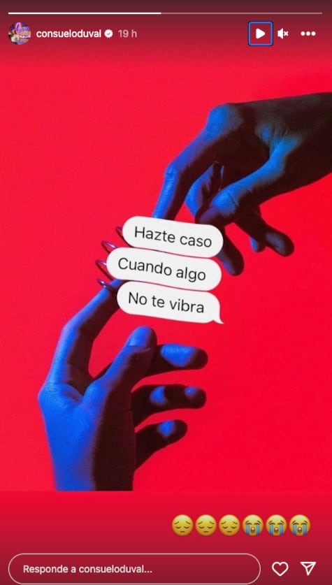 Consuelo Duval lamenta no hacer caso a su instinto