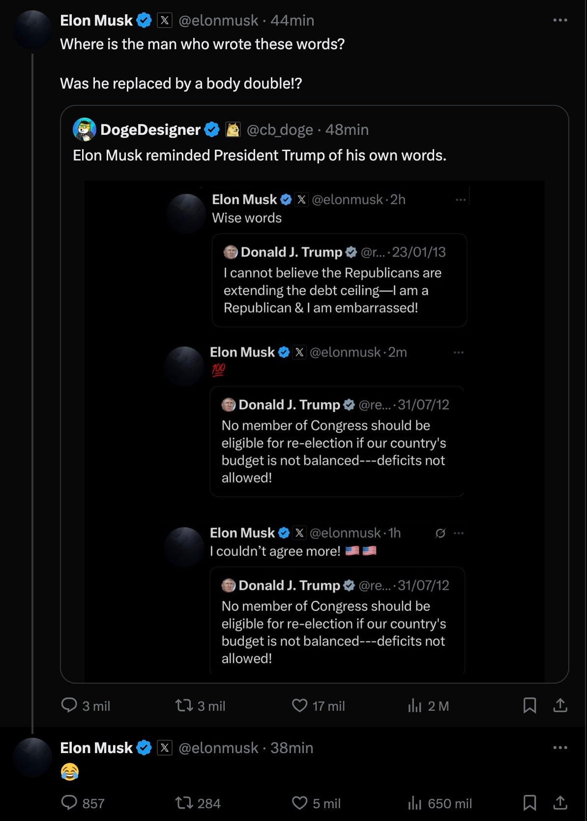 Elon Musk explota vs Donald Trump