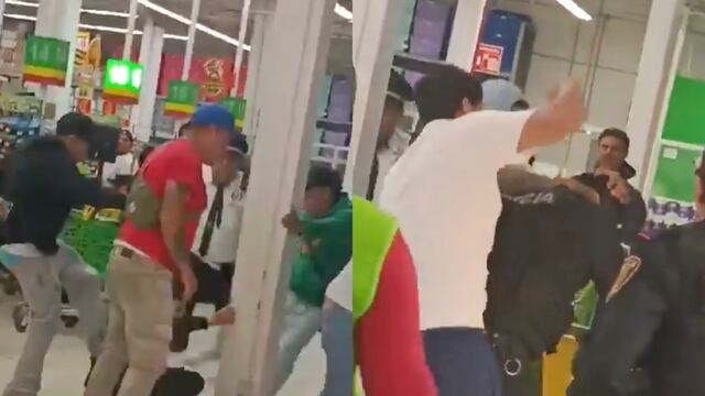 Grupo de ladrones golpean a policías de un Bodega Aurrerá en CDMX