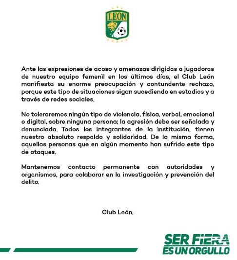 Comunicado León Femenil