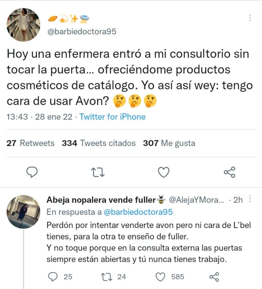 Respuesta de la enfermera a la doctora que la criticó
