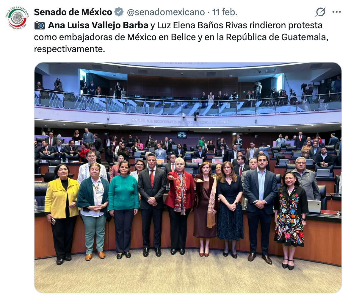 Ana Luisa Vallejo Barba, nueva embajadora de México en Belice