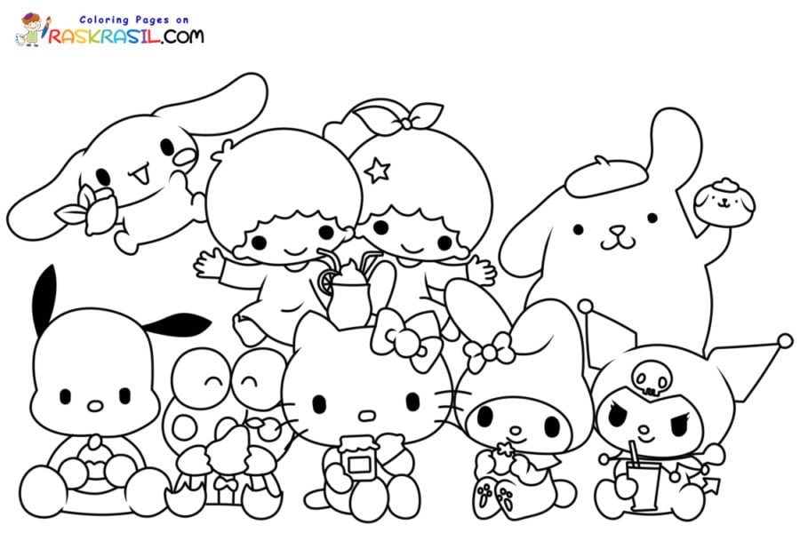 8 dibujos de Cinnamoroll y Pompompurin personajes de Sanrio