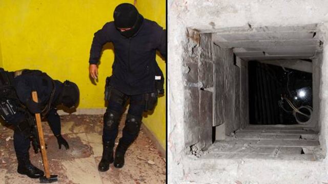 Túnel en frontera EU-México. Detenidos.