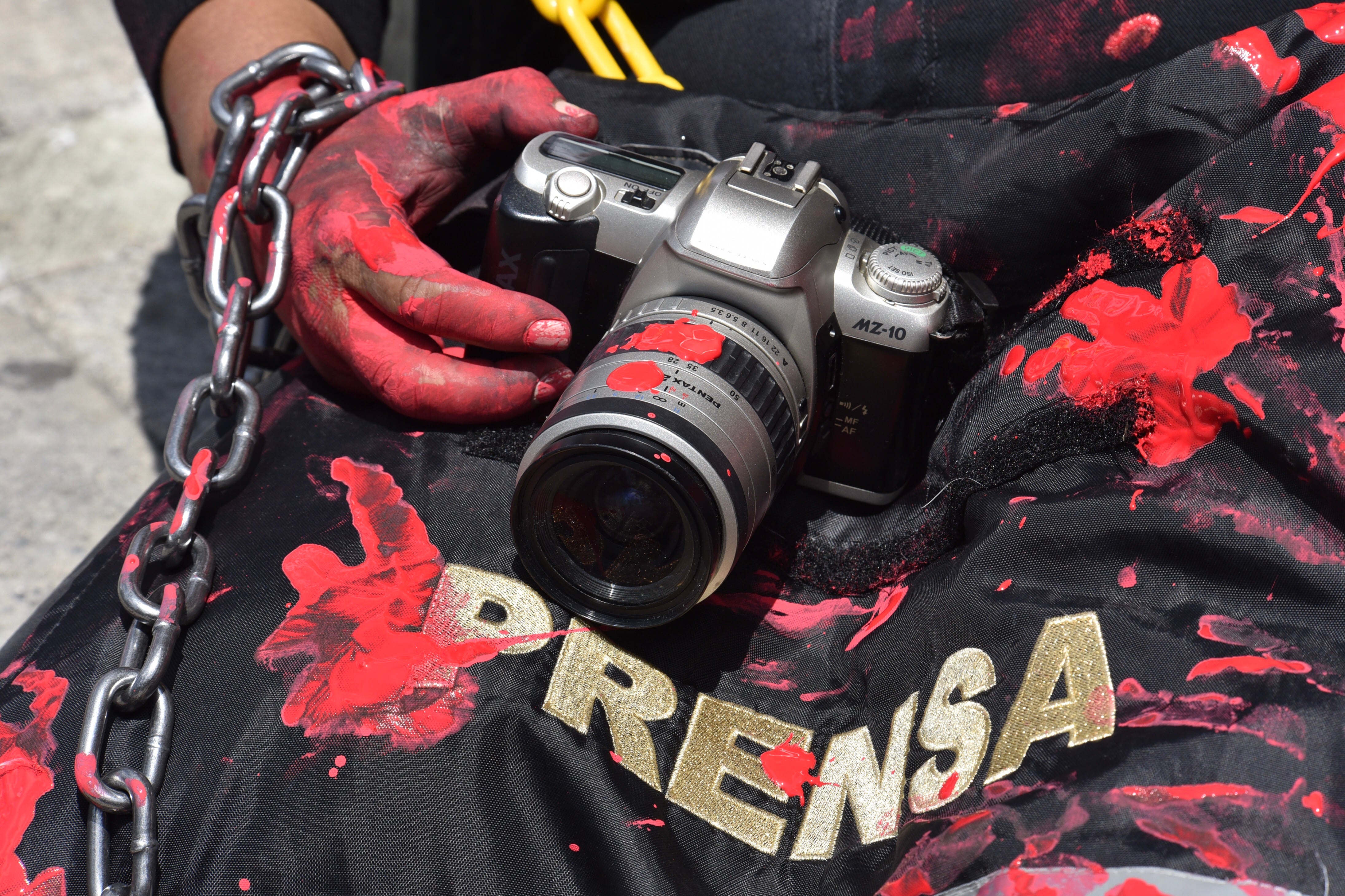 Protesta contra la violencia hacia la prensa.
