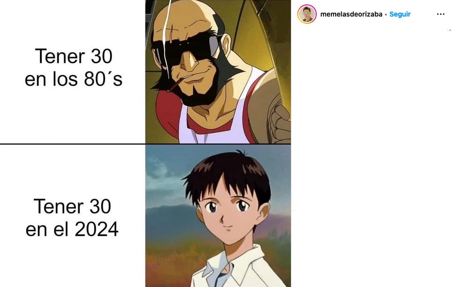 Meme sobre la gente de antes se veía más vieja.