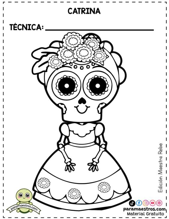 Dibujos de catrina para colorear