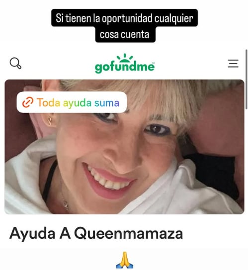 La Divaza pide donaciones para su mamá