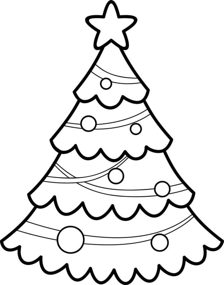 Dibujos de árbol de Navidad para colorear