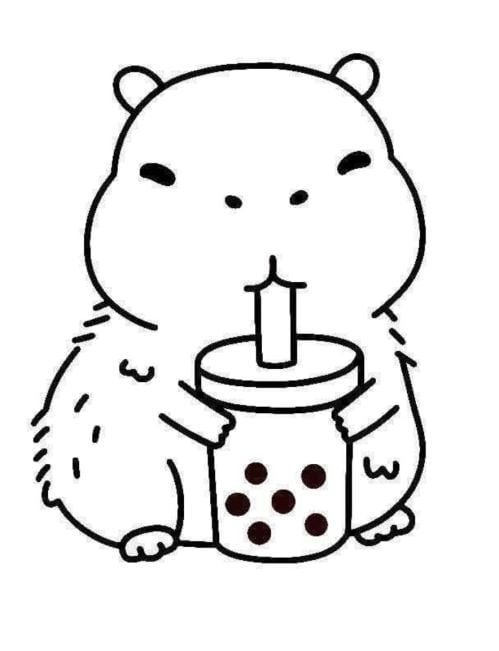 Capibara tomando té por el Día del Niño