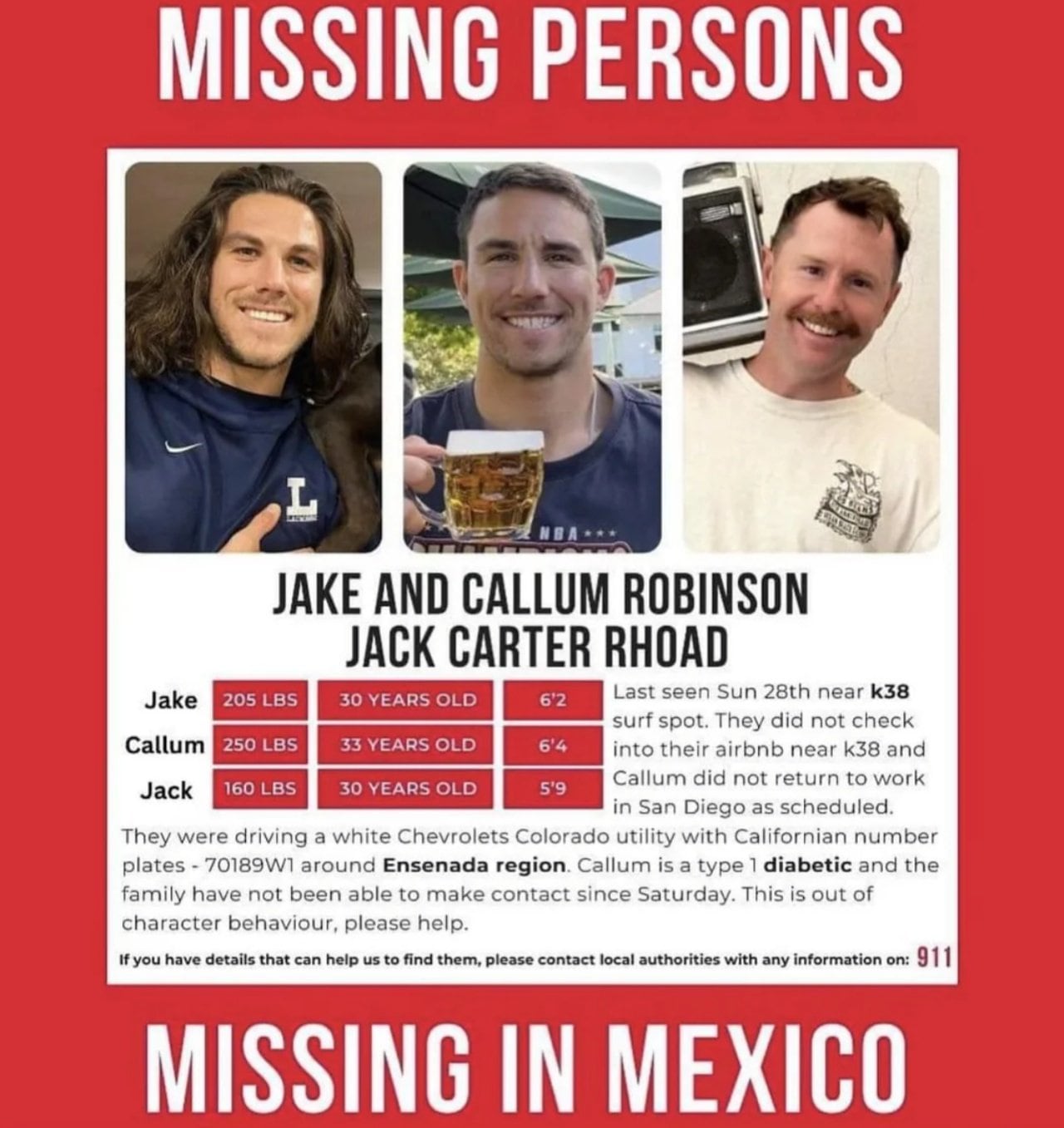Jack Carter Rhoad, surfista asesinado en Baja California