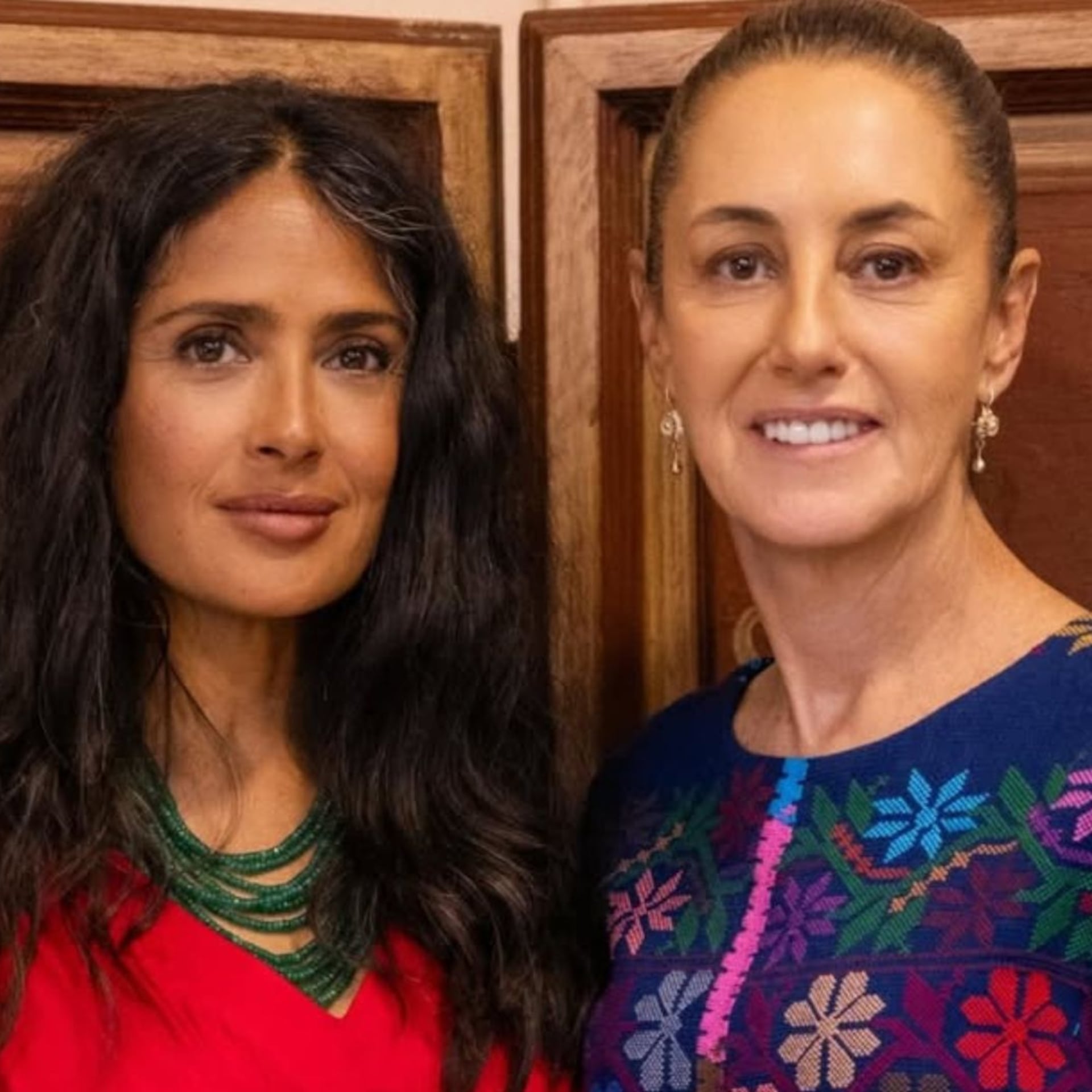 Claudia Sheinbaum y Salma Hayek se reúnen; resaltan el valor de las mujeres mexicanas