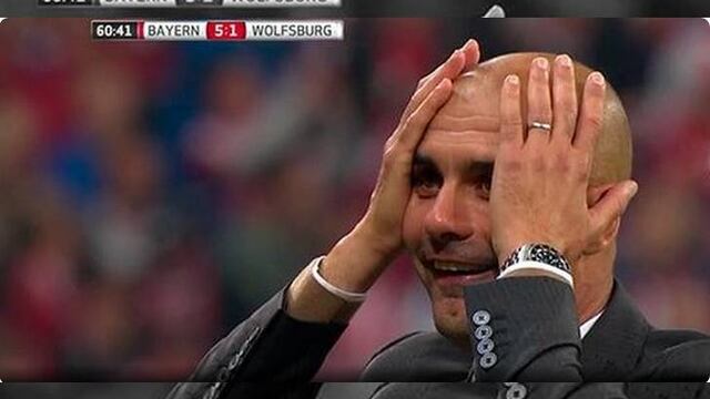 VIDEO: La reacción de Guardiola tras el espectacular quinto gol de Lewandowski