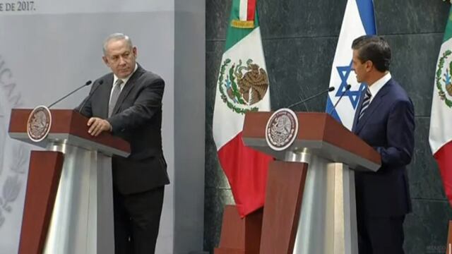 Benjamín Netanyahu con el presidente Enrique Peña Nieto. Descontento de Morena.