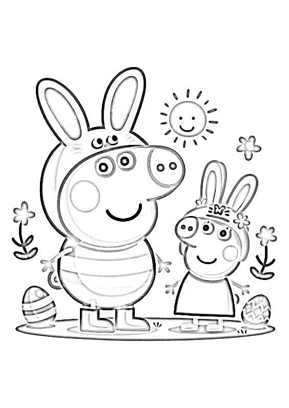 Dibujo de George Pig: Pascua
