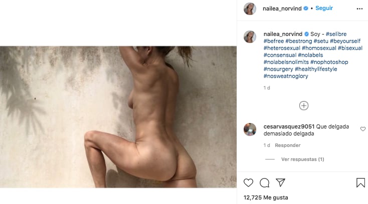 Nailea Norvind publica desnudo en Instagram