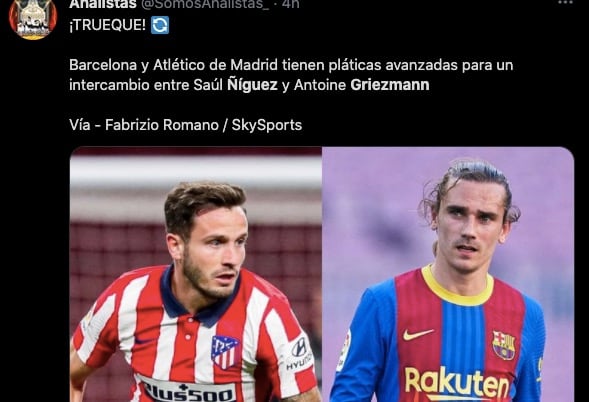 Barcelona y Atlético intercambiarían a Griezmann y Saúl