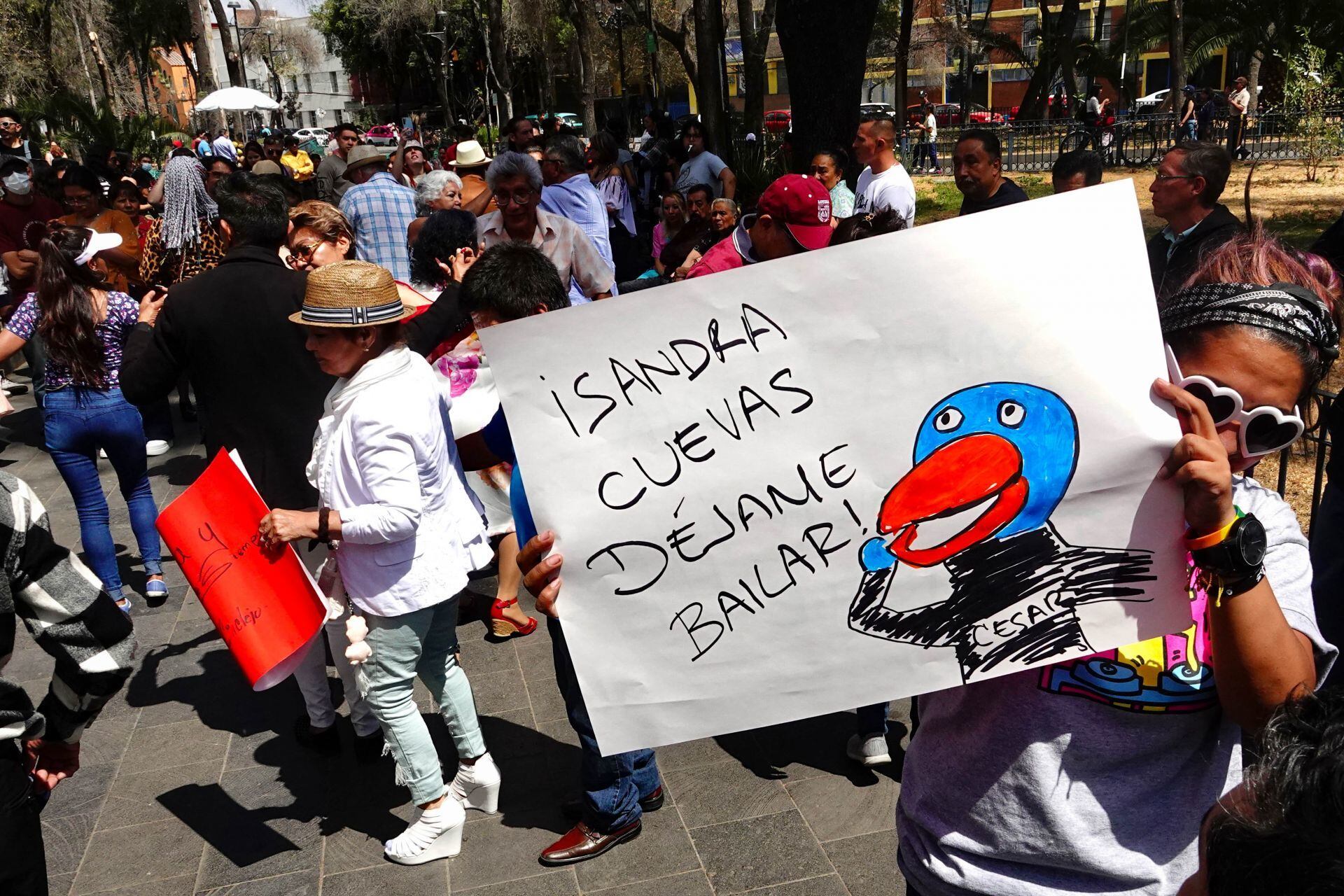 Protesta contra la prohibición de Sandra Cuevas