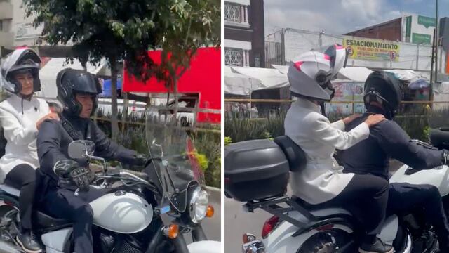 Claudia Sheinbaum viaja en moto