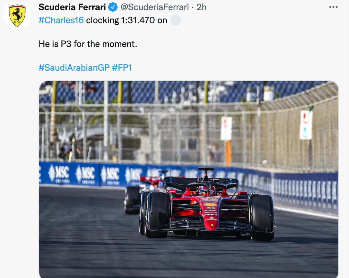 Ferrari en el Gran Premio de Arabia Saudita