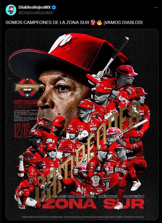 Diablos Rojos campeones de la Zona Sur.