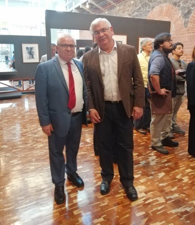 Los historiadores Rico Medina y Ruiz Abreu en Lecumberri/AGN