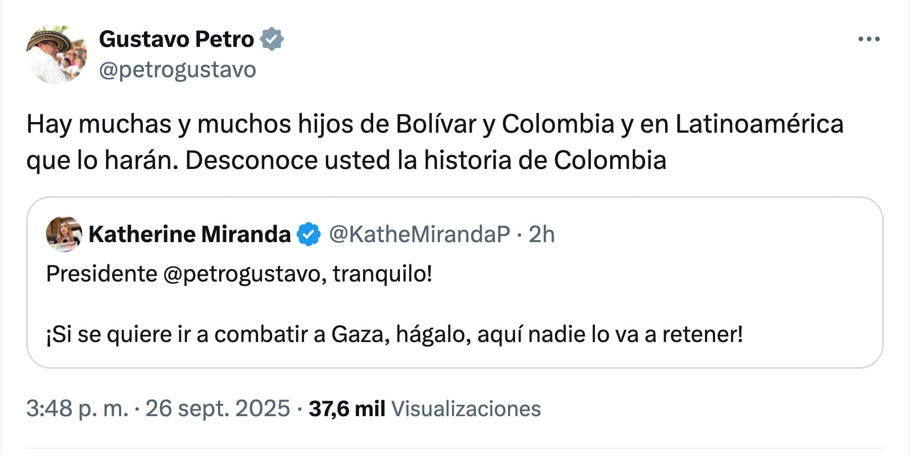 Gustavo Petro llama a abrir registro para luchar por Palestina