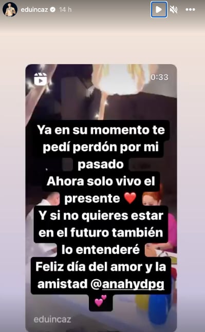 Eduin Caz dedica mensaje amoroso a su esposa