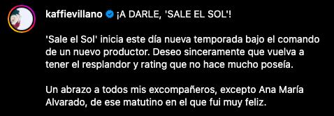 Alex Kaffie se enemistó con Alex Kaffie tras su salida de Sale el Sol