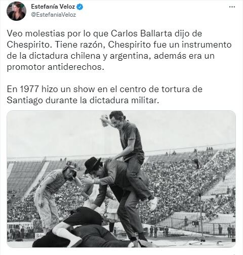 Tuit de Estefanía Veloz