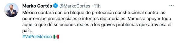 Tuit de Marko Cortés
