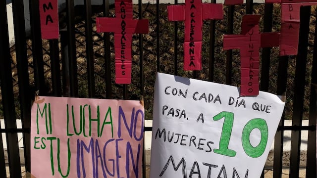 Protesta en el Senado.