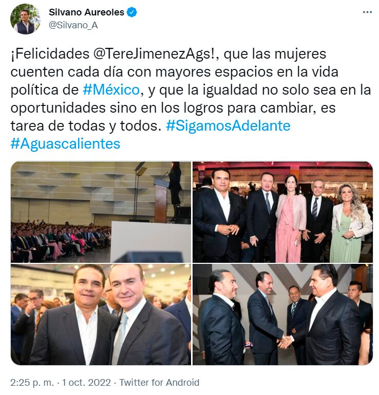 Silvano Aureoles presente en la toma de protesta de Tere Jiménez