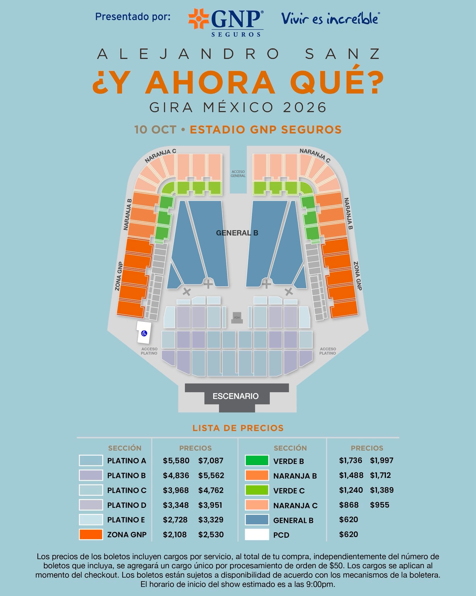 Alejandro Sanz en el Estadio GNP Seguros: boletos, precios y fecha del concierto