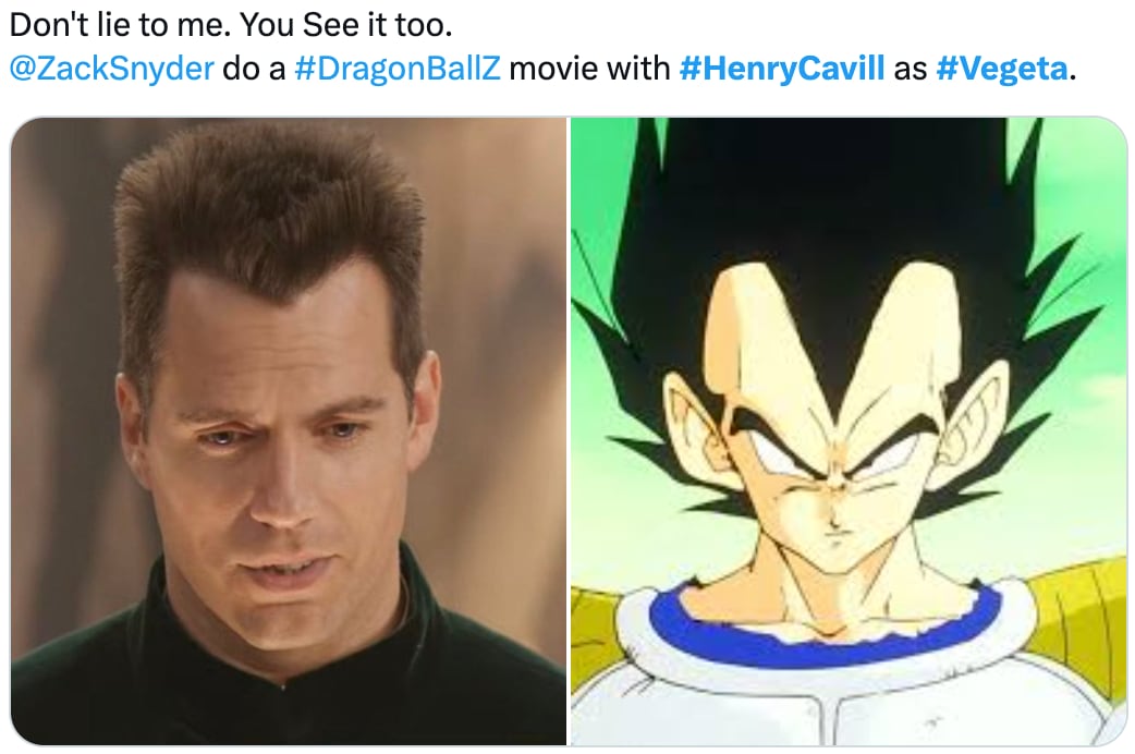 Memes de Henry Cavill como Vegeta
