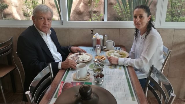 Andrés Manuel López Obrador junto a Claudia Sheinbaum