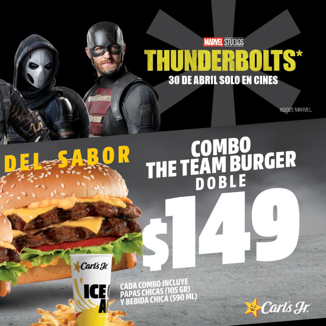 Combo The Team Burger en Carl’s Jr. de “Thunderbolts” de Marvel