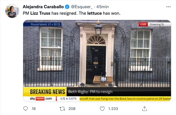 Lechuga le gana a Lizz Truss