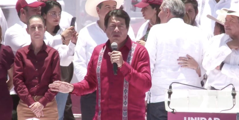 Mario Delgado, dirigente nacional de Morena, en el mitin celebrado en Coahuila