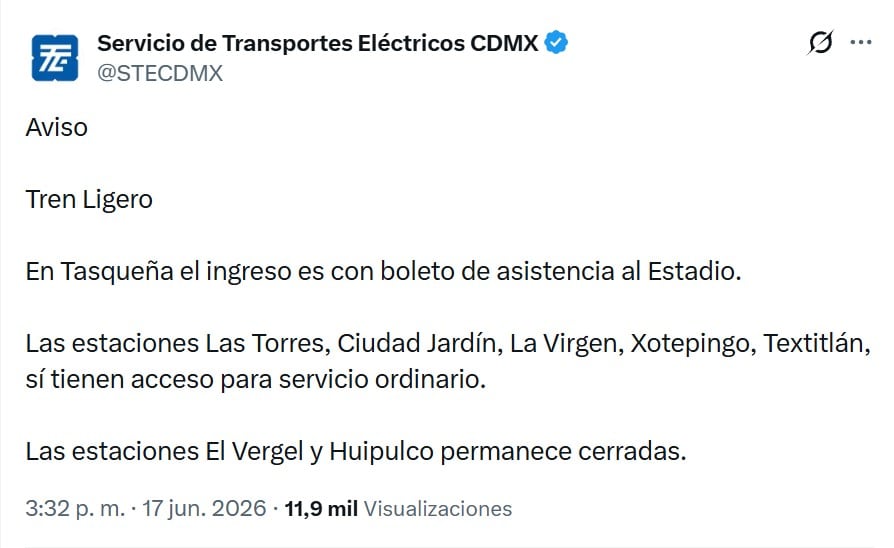 Restricciones en el Tren Ligero afectan a usuarios que no van al Estadio Banorte