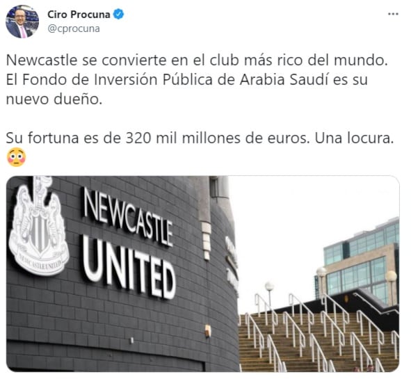 Newcastle United, el nuevo rico del futbol