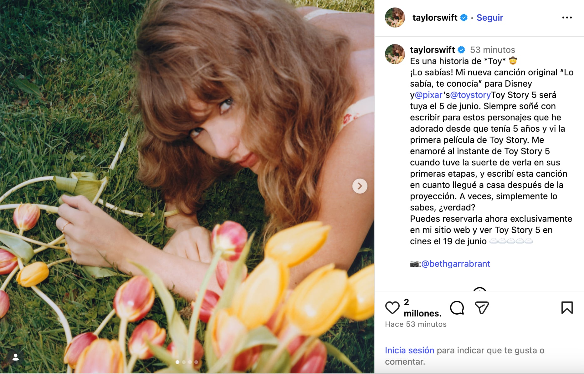 Taylor Swift confirma colaboración en Toy Story 5 con su nueva canción “I Knew It, I Knew You”