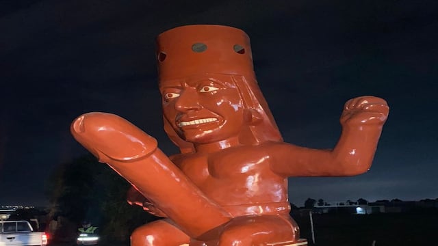 Escultura con pene enorme es destrozada en Perú, era un "huaco de la fertilidad"