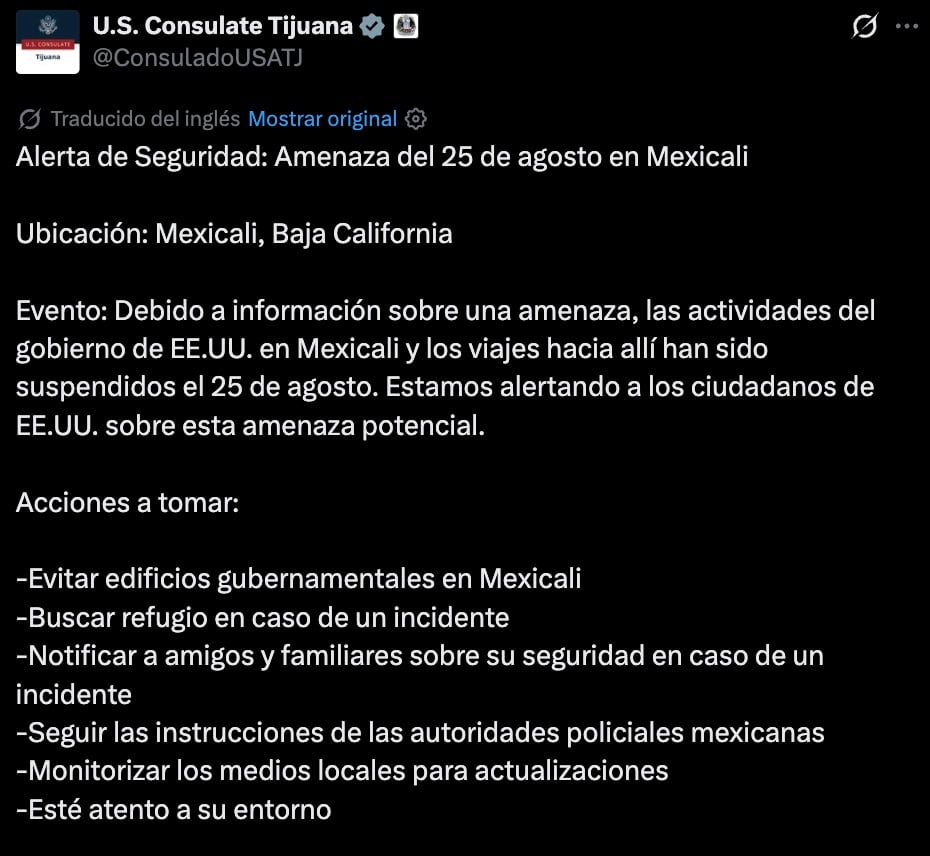 Refuerzan seguridad en Mexicali tras alerta de seguridad
