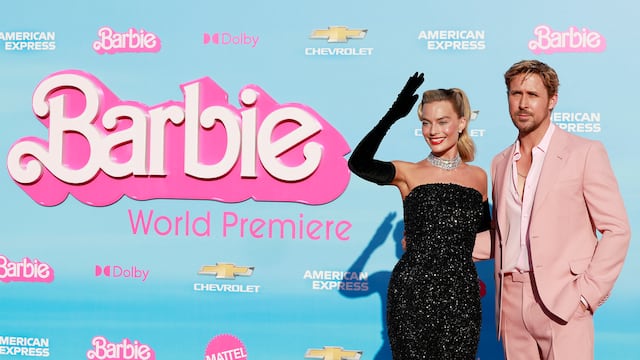 Margot Robbie y Ryan Gosling en el estreno mundial de Barbie La Película