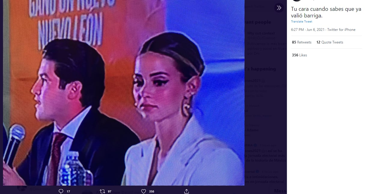 Memes por la cara de Mariana Rodríguez.