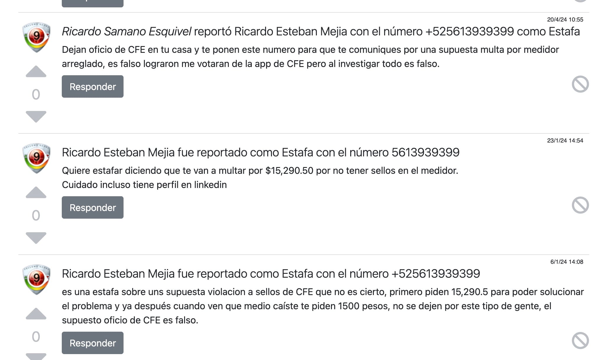Nueva estafa CFE