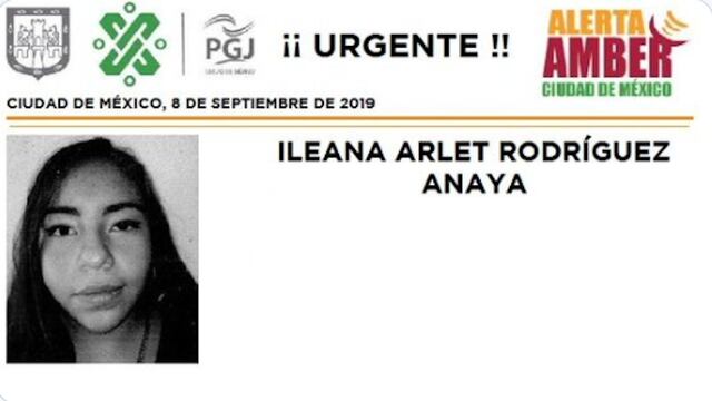 Ileana Arlet Rodríguez Anaya Alerta Amber